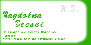 magdolna decsei business card